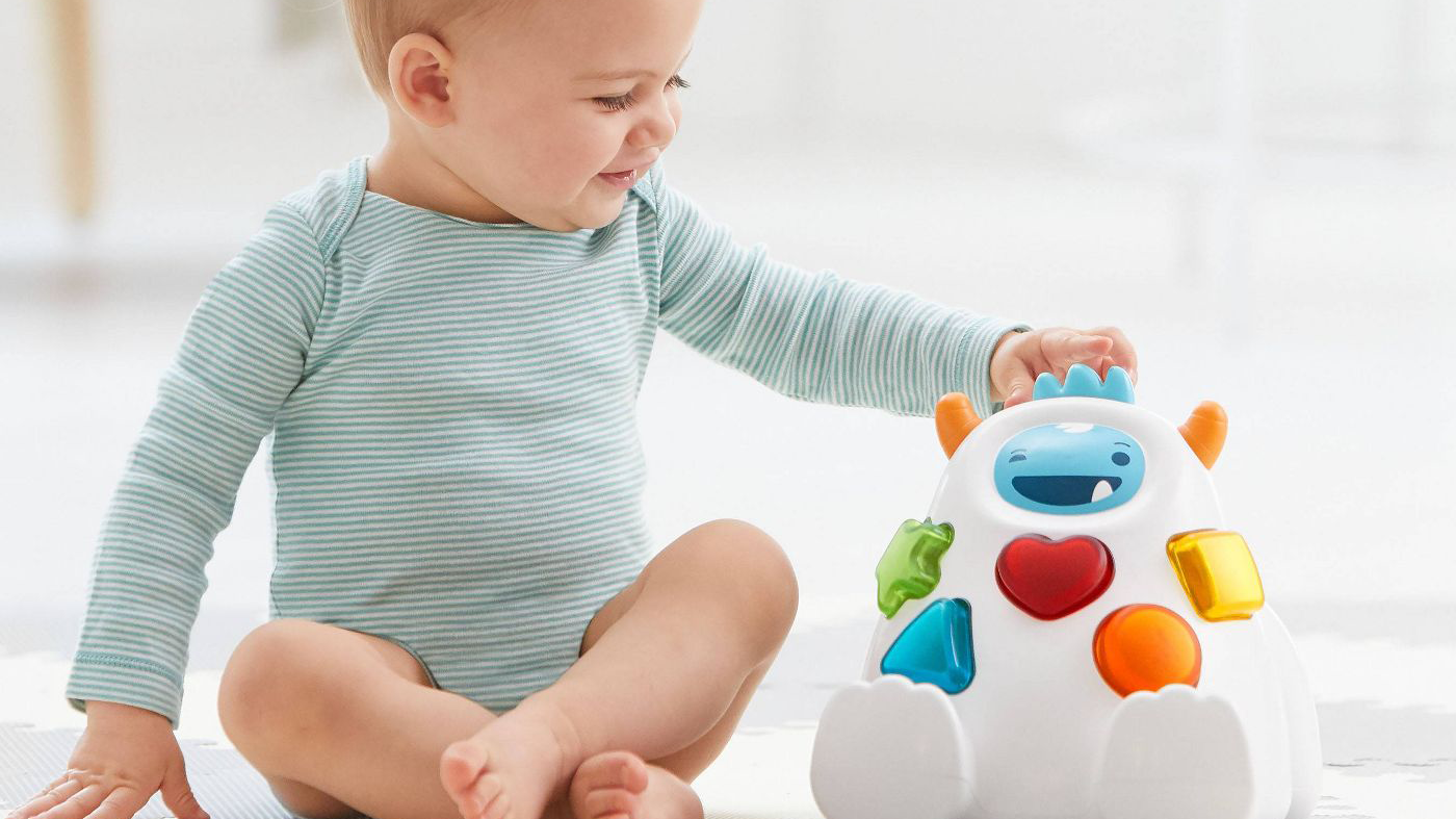 baby play with educational sound toy
