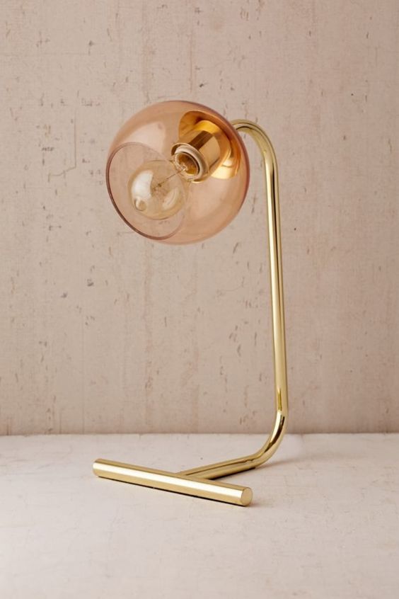 gold metal lamp