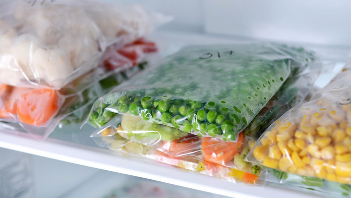 Fresh vegetables in vaccum bags