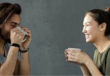 couple drinking decaf coffee