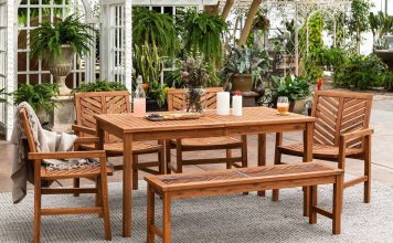 high quality teak garden table and bench