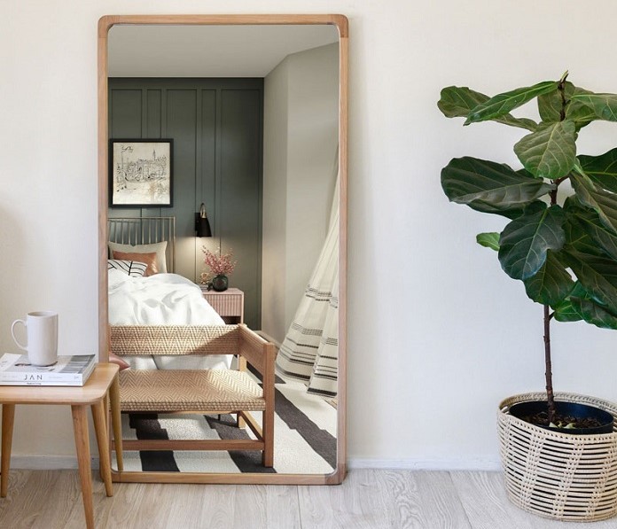 Scandinavian bedroom mirror